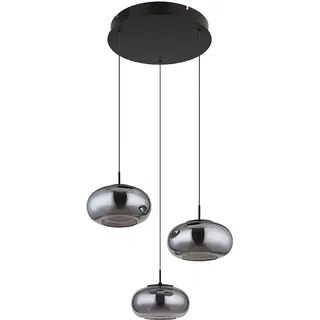 Hängelampe Pendellampe Esstischlampe LED Rauchglas Küchenlampe 3 flammig H 150cm