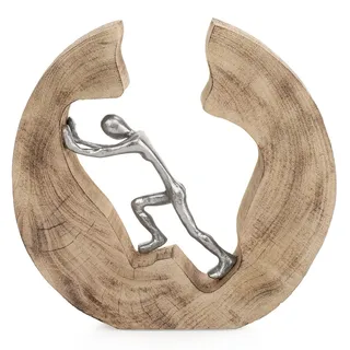 moritz Skulptur Push and Work 29 x 28 x 6 cm Holz Deko Figur