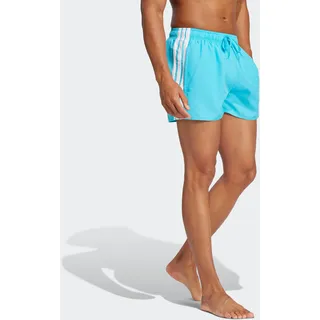 Badeshorts ADIDAS PERFORMANCE "3S BLD SH 3IN", Herren, Gr. S, N-Gr, lucid cyan, weiß, Gewirkt, Obermaterial: 100% Polyester, sportlich, Badehosen