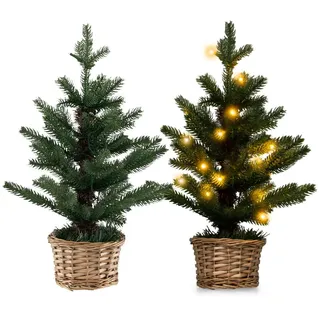 Costway Beleuchteter Mini Weihnachtsbaum Grün 48 cm