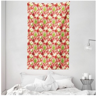 Wandteppich »aus Weiches Mikrofaser Stoff Für das Wohn und Schlafzimmer«, Abakuhaus, rechteckig, Obst Äpfel und Erdbeeren Bild bunt 140 cm x 230 cm