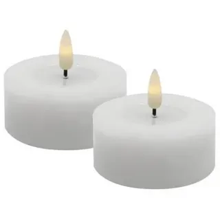 La Casa Teelicht LED 2er-Set 6,8x3 cm weiß