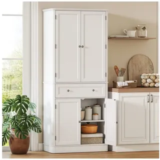 Homcom Hochschrank Buffetschrank 80 x 39,5 x 186,4 cm Weiß