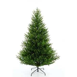 EveXmas Onyx Künstlicher Weihnachtsbaum 190 cm, 618 Zweige, 100% PE Spritzguss – Christbaum und Tannenbaum grün, breit, voll, Durchmesser 130 cm, inkl. Metallständer, Aufbewahrungstasche und Baumkorb