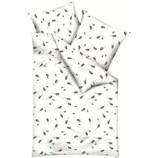 KAEPPEL Biber Floral Rot/Weiß 155 x 220 cm + 80 x 80 cm