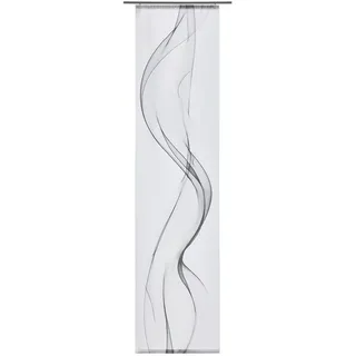 Novel Flächenvorhang Fumaso, Grau, Weiß, Textil, Abstraktes, 60x245 cm, mit Flauschband, Wohntextilien, Gardinen & Vorhänge, Schiebegardinen