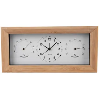 Karlsson Wecker Neat Rectangle - Weiß - 26x5.4x12.8cm | Rechteck - skandinavisch - Bambus - Wecker für Schlafzimmer