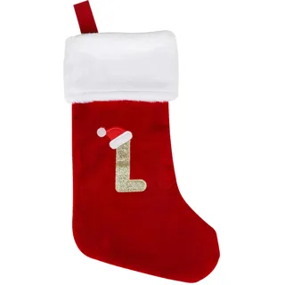 SULOLI Personalisierte Weihnachtsstrümpfe mit Buchstaben,43 cm Bestickter Nikolausstrumpf,Christmas Stockings Weihnachtssocken Zum Aufhängen für Weihnachtsbaum und Süßigkeiten (L)