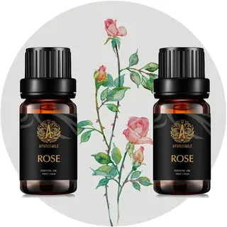 Aromatherapie-Set mit ätherischen Ölen, Rosenduft, Set für Diffusor, Luftbefeuchter, Massage, Kerzen- und Seifenherstellung, Rosen-Aromatherapie, ätherische Öle, Duftöle, Set, 2 x 10 ml
