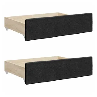 vidaXL Bettschubladen 2 Stk. Schwarz Holzwerkstoff und Stoff