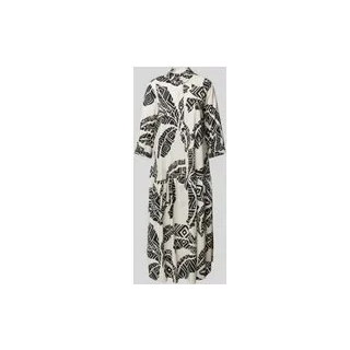 Midikleid mit Allover-Print, Black, 34