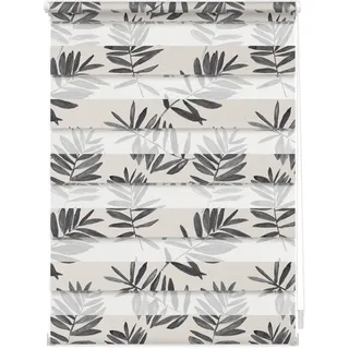 Lichtblick Duo Rollo / Doppelrollo Klemmfix 100 x 150 cm black watercolor branches/schwarz