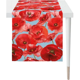 APELT Tischläufer APELT "7702 SUMMERTIME, Sommerdeko, Sommer", blau (blau, rot), B:48cm L:140cm, Baumwolle, Tischdecken, Digitaldruck