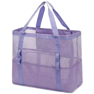 HEFEI XUJIE DIANPU Große Strandtasche Netztasche für Sandspielzeug TragbareMesh Strandspielzeug Tasche Sandspielzeug Netztasche mit Großer Kapazität Geeignet für Pool, Strand, Reisen