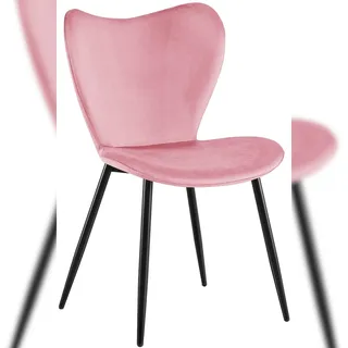 CLP Esszimmerstuhl Maika Samt rosa