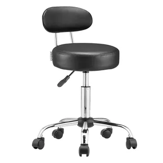 CASARIA Rollhocker mit Rückenlehne schwarz