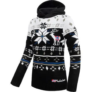 Nebulus Damen Pullover NORJAN, Warmer Hoody, schicker Pullover im Norweger-Style, schwarz - XXL/44 - XXL