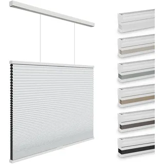 Changshade Blackout Cellular Shades Cordless, Top Down Bottom Up Jalousien für Fenster, 3.8 cm Einzelzellige Plissee-Waben-Fensterblenden für Schlafzimmer, Kinderzimmer, Weiß, CEL19WT36E