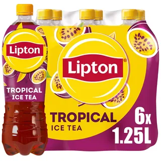 Lipton Ice Tea Tropical, 6x1,25l – Eistee Mango Maracuja Geschmack, Einweg