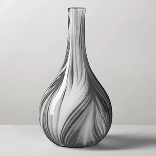 Torre & Tagus Odessa Vase aus geblasenem Glas mit Marmormuster, 30,5 cm, schwarz und weiß, abstrakte Vase für Blumen, Moderne Blumenvase für Heimdekoration, Tischdekoration für Wohnzimmer,
