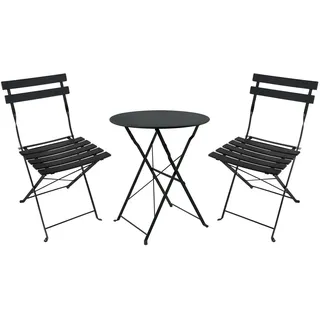 Hti-Living Bistro Set 3-tlg. Schwarz