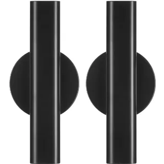 Milisten 2 Stück Wandvase Blumenröhren Minimalistische Vase Blumenhalter Selbstklebender Pflanzenhalter Metall Getrocknete Blumenvase Hängende Dekoration Blumendisplay Schwarz