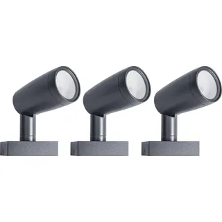 LEDVANCE Smart + WiFi LED Gartenstrahler Garten Spot 3er Set dunkelgrau 478497