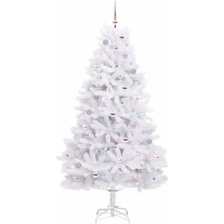 vidaXL Künstlicher klappbarer Weihnachtsbaum Weiß 210 cm