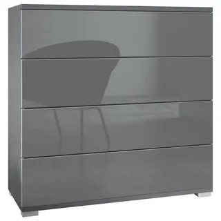 Vladon Pavos 76 x 76 x 35 cm Anthrazit matt/Grau Hochglanz
