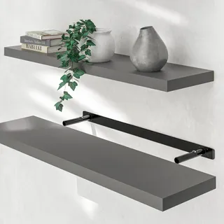 CASARIA Hängeregal 90 x 3,8 x 23 cm Grau