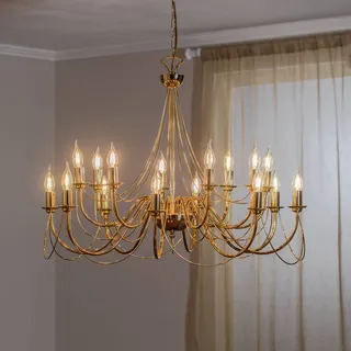 Kronleuchter Retro Domiluce, dimmbar, messing / gold, für Wohn- / Esszimmer, Metall, Kronleuchter - 90 cm - 90 cm - 150 cm