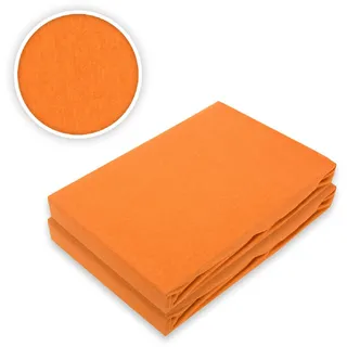 EXKLUSIV HEIMTEXTIL Doppelpack Jersey Spannbettlaken 60 x 120 - 70 x 140 cm Terrakotta