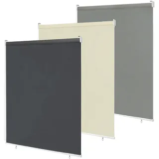 MAYTIIMO 100 x 140 cm Außenrollo Senkrechtmarkise Balkonrollo Sichtschutz Roll Sonnenschutz Outdoorrollo Thermofunktion Außen Sonnenschutzrollo Vertikalmarkise für Fenster Balkon, Anthrazit