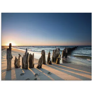 ARTland Wanddeko Glasbilder Wandbild Glas Bild einteilig 60x45 cm Querformat Strand Meer Ostsee Landschaft Sonnenuntergang Küste Maritim U1UI
