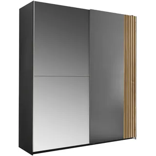 Roller Schwebetürenschrank 170 x 196 x 57 cm Graphit/Eiche