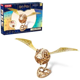 PUREMIND Harry Potter Goldener Schnatz, 3D-Holzpuzzle magisches Holzmodell | Offiziell lizenziert, Harry-Potter-Spiel, Harry Potter basteln, bewegliche Flügel, magische Holzdeko, Sammlermodell, Geschenk