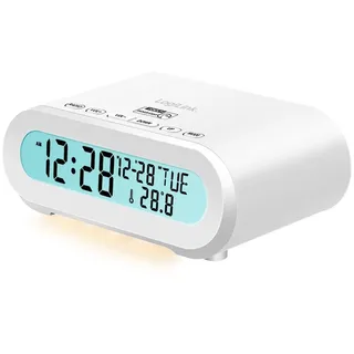 Radiowecker Wecker Radio FM Alarm Temperatur Timer Display weiß