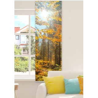 Schiebegardine Herbstsonne Flächenvorhang für kleine Fenster 180 cm hoch - B-line, gardinen-for-life weiß