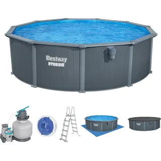 BESTWAY Hydrium Stahlwandpool Set Ø 488 x 132 cm inkl. Sandfilteranlage