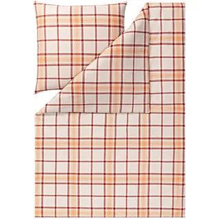 Estella Celestia kariert Flanell Gelb/Beige 135 x 200 cm + 80 x 80 cm