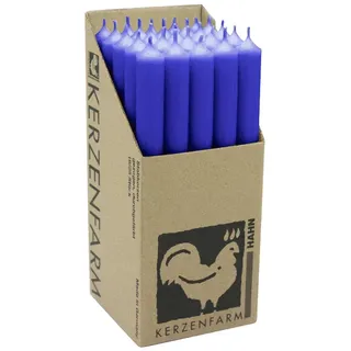 Stabkerzen Blau, 250/22 mm, KERZENFARM HAHN, Brenndauer 12h, 25 St.