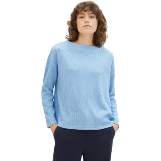 Sweatshirt TOM TAILOR Gr. XL, blau (clear ligh) Damen Sweatshirts mit Drop-Shoulder Naht