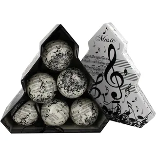 mugesh Weihnachtsbaumkugel 6er-Set Mini Weihnachtskugeln, für Musiker weiß
