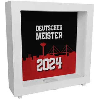 speecheese Rahmen Spardose aus Holz mit Spruch Deutscher Meister 2024 | Ideal für Leverkusen-Fans Fußball Meisterschale Liga Triumph NRW Rhein Meisterschaft 2024
