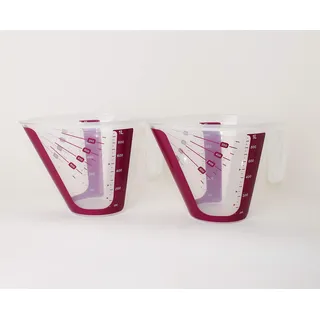 TUPPERWARE Messbecher 2x 1L CombiPlus Messgenau Beere + Mini Trichter Lila