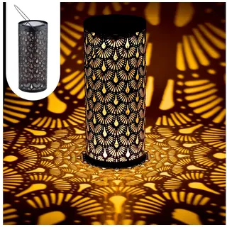 Marrakesch Orient & Mediterran Interior Laterne Metall 30 cm Solar schwarz 1 Stück