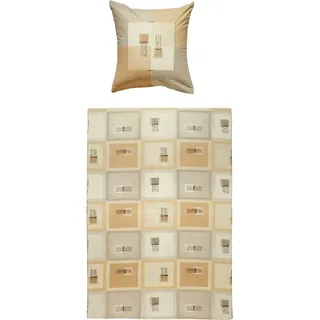 Dyckhoff Weichfrottier Bettwäsche in braun | Gr.: 135x200 cm (80x80 cm)