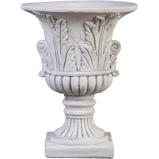 gartendekoparadies.de Blumenvase im antiken Look Pflanzgefäß aus Steinguss, H. 46 cm, 7 Liter, 19 kg, Grau, frostsicher für Außenbereich