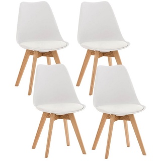 CLP Küchenstuhl »Linares« (4er Set), mit Buchenholz Gestell und modernes Design weiß