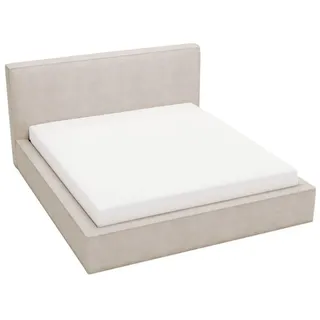 GRAINGOLD Polsterbett mit Bettkasten , beige , Maße (cm): B: 195 H: 100